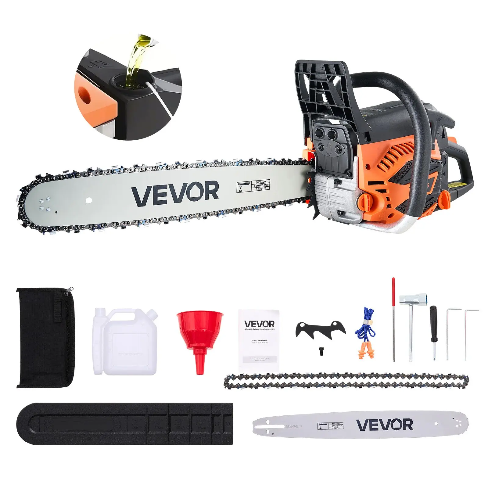 【Summerfinds】62cc Gas Chainsaw 3.8 HP Gas Powered 20 inch Chainsaw For Wood Cutting 【Summerfinds】62cc Gas Chainsaw 3.8 HP Gas Powered 20 inch Chainsaw For Wood Cutting
