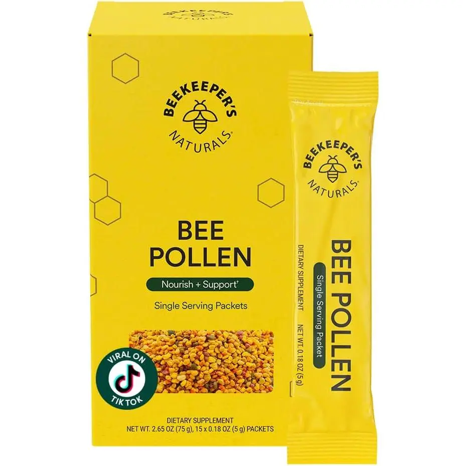 Pure Organic Honey Sticks with Jelly & Bee Pollen- 15ct Healthcare Dietary Supplement, Natural Preserved Enzymes, Vitamin B, Minerals, Amino Acids, Protein, Paleo & Keto Friendly, Gluten Free