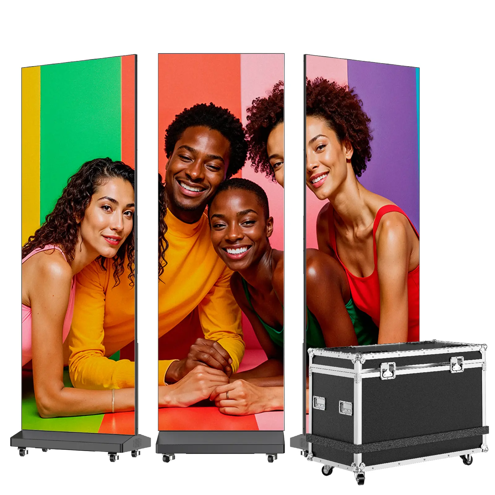 MWE P1.86 LED Display Screen – Foldable Portable LED Poster with Flight Case, Plug & Play USB/HDMI, WiFi Control, Spliceable up to 6 Screens, Perfect for Events, Retail, Trade Shows
