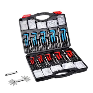 fathersdaygift VEVOR Helicoil Thread Repair Kit, 338-Piece SAE and Metric Rethreading Tool Kit, M5, M6, M8, M10, M12, 1/4, 5/16, 3/8, 7/16, 1/2, HSS Drill Bits Thread Inserts Taps Breakoff Installation Tools