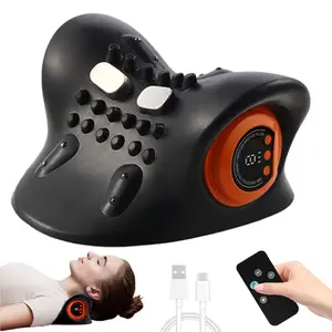 Electric Neck & Shoulder Massager with Heat &Vibration - Rechargeable Deep Tissue Massage Pillow, 3 Vibration/Massage Modes, Portable Personal Care Tool for Home, Office & Travel