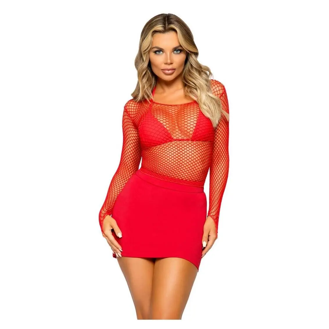 Leg Avenue Lycra Industrial Fishnet Long Sleeve T-Shirt