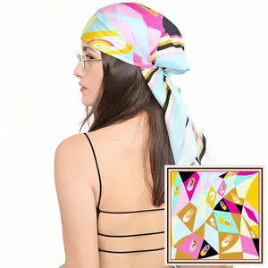 MOLISILK Women's Silk Head Scarf, 100% Mulberry Silk Luxury Paisley & Geometric Print, Lightweight 14mm Twill Weave All-Season Accessory