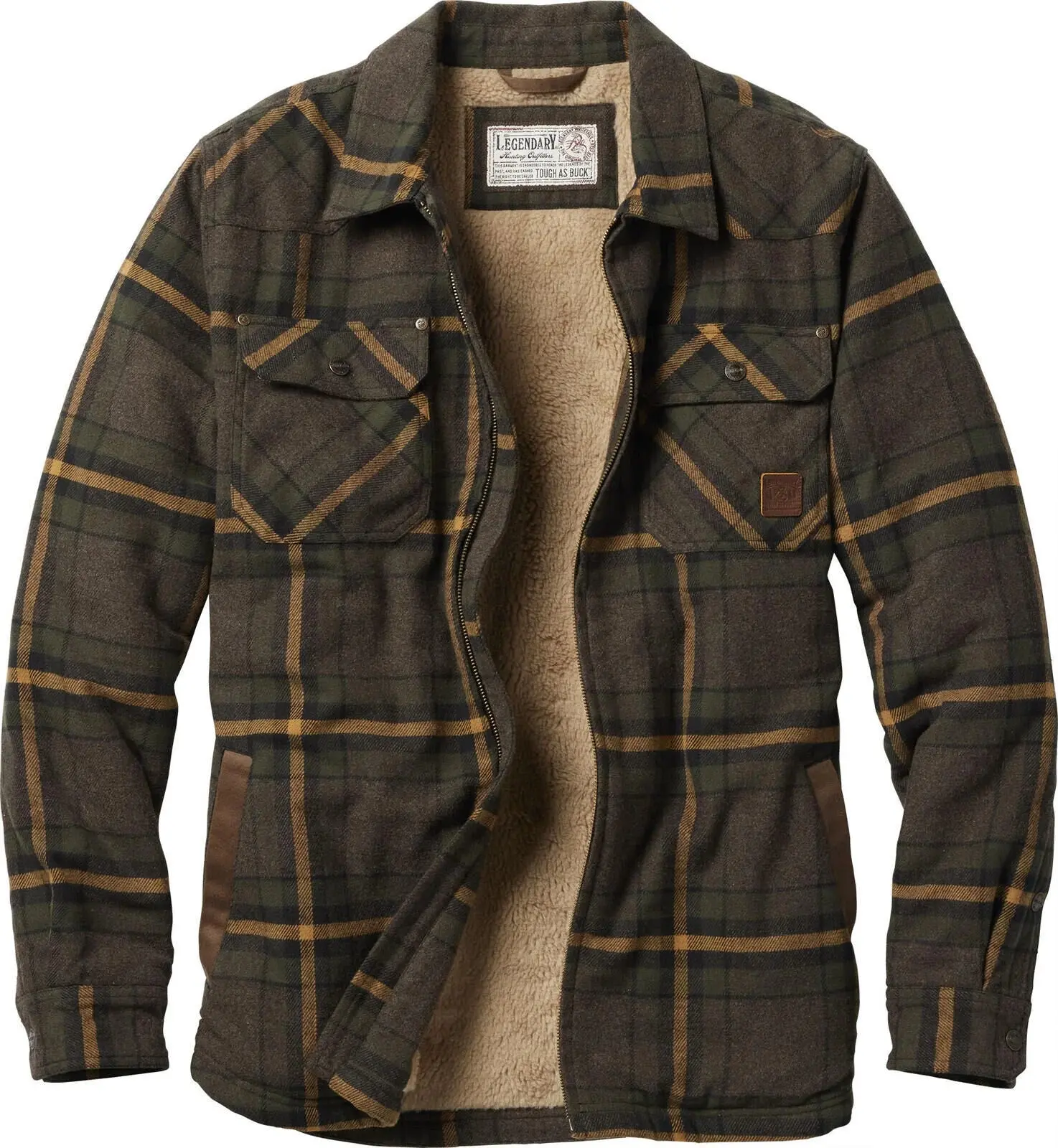 LEGENDARY WHITETAILS Men's Tough as Buck Sherpa Lined Flannel Coat, Casual Plush Smooth Jacket LEGENDARY WHITETAILS Men's Tough as Buck Sherpa Lined Flannel Coat, Casual Plush Smooth Jacket