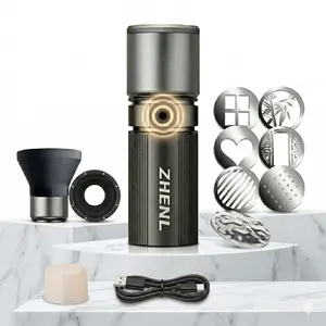 ZHENL Magnetic Snap-On Straight Tube Projector Kit - 9600mAh Reverse Charging Power Bank, Aluminum Body Portable LED Fill Light, 12 Gobos & Optical Snoot, Camera Studio Light for Photoshoot/Phone Photography