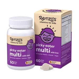 Renzo's Vitamins Picky Eater Multivitamin with Iron for Kids - 60 Melty Tabs