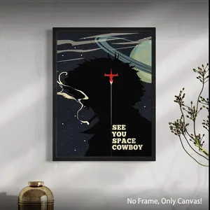 See You Space Cowboy Pattern Space Theme Design Unframed Painting, Modern Style Artistic Wall Art Poster, Wall Art Decor for Home Living Room Bedroom Office, Ornaments