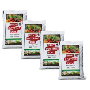 Brut Organic Potting Soil, 1 CF,  Indoor and Outdoor Container Plants, 4 Pack