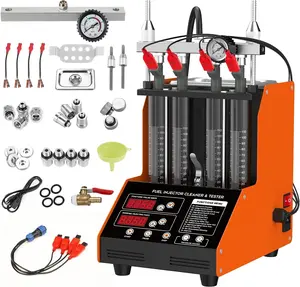Fuel Injector Cleaner Machine, 4 Cylinder 9 Test Modes Auto Fuel Injector Tester and Cleaner Kit, Ultrasonic Cleaning Kit for 5V to 12V Motorcycle Car Injectors
