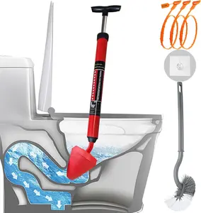 Toilet Plunger, High-Pressure Plungers for Bathroom, Toilet Brush and Plunger Set - Powerful Air Drain Unclogger & Heavy-Duty Clog Remover for Bathroom Drains, and Clogged Pipes Rmticd