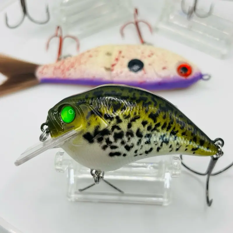 Custom painted square bill crankbait Mega Bass S style with Mustad hooks