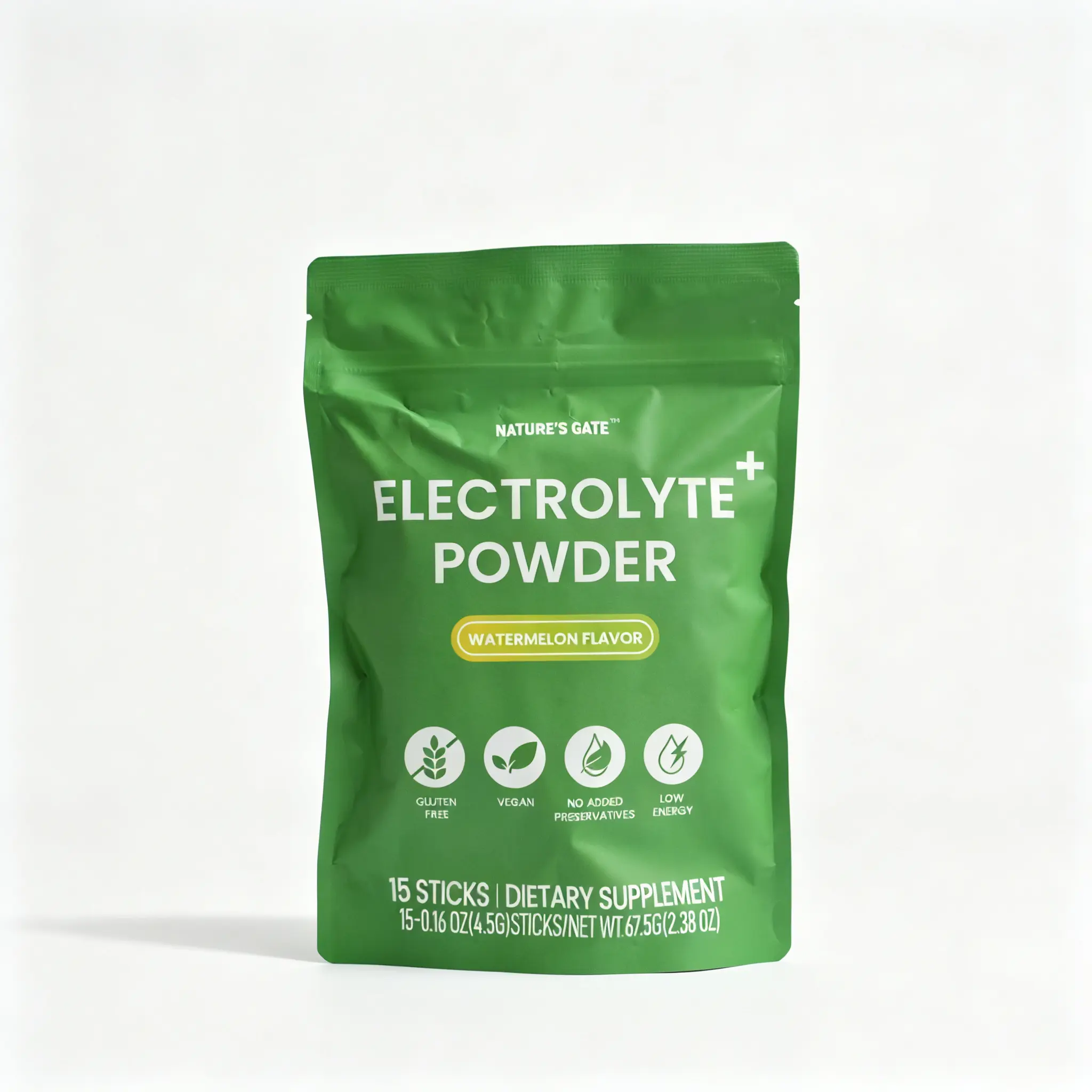 Nature’s Gate Electrolyte Plus Powder Packets, Zero‑Sugar Hydration Drink Mix for Workouts, Heat Exposure & Travel, Supports Daily Body Wellness