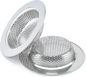 2 Pack Kitchen Sink Strainer – 4.5” Stainless Steel Drain Basket, Double Layer Sink Drain Catcher for Most Standard Kitchen Sinks