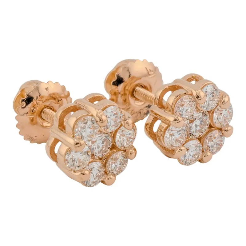 Natural 7-Stone Cluster Flower Earrings 0.82 TCW