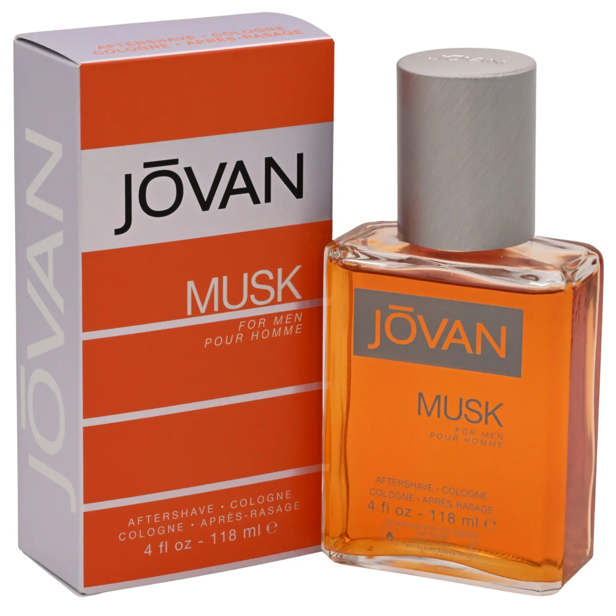 Jovan Musk Aftershave Cologne for Men, A Powerful & Masculine Bold Fragrance with Pure Musk, Liquid Scent, 4 oz, Men's Fragrance, Sexy, 4 Fl Oz, Apply After Shave, Persuasive, Powerful Intense Scent, Alpha Male Shaving Foam & Aftershave