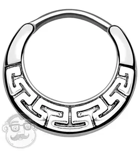 16G Silver Aztec Brass Septum Clicker