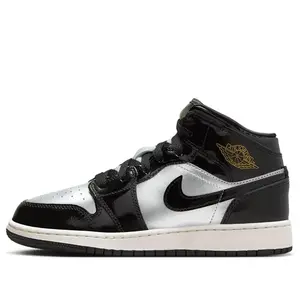 (GS) Air Jordan 1 Mid SE 'Black Metallic Silver Gold' FZ3938-001