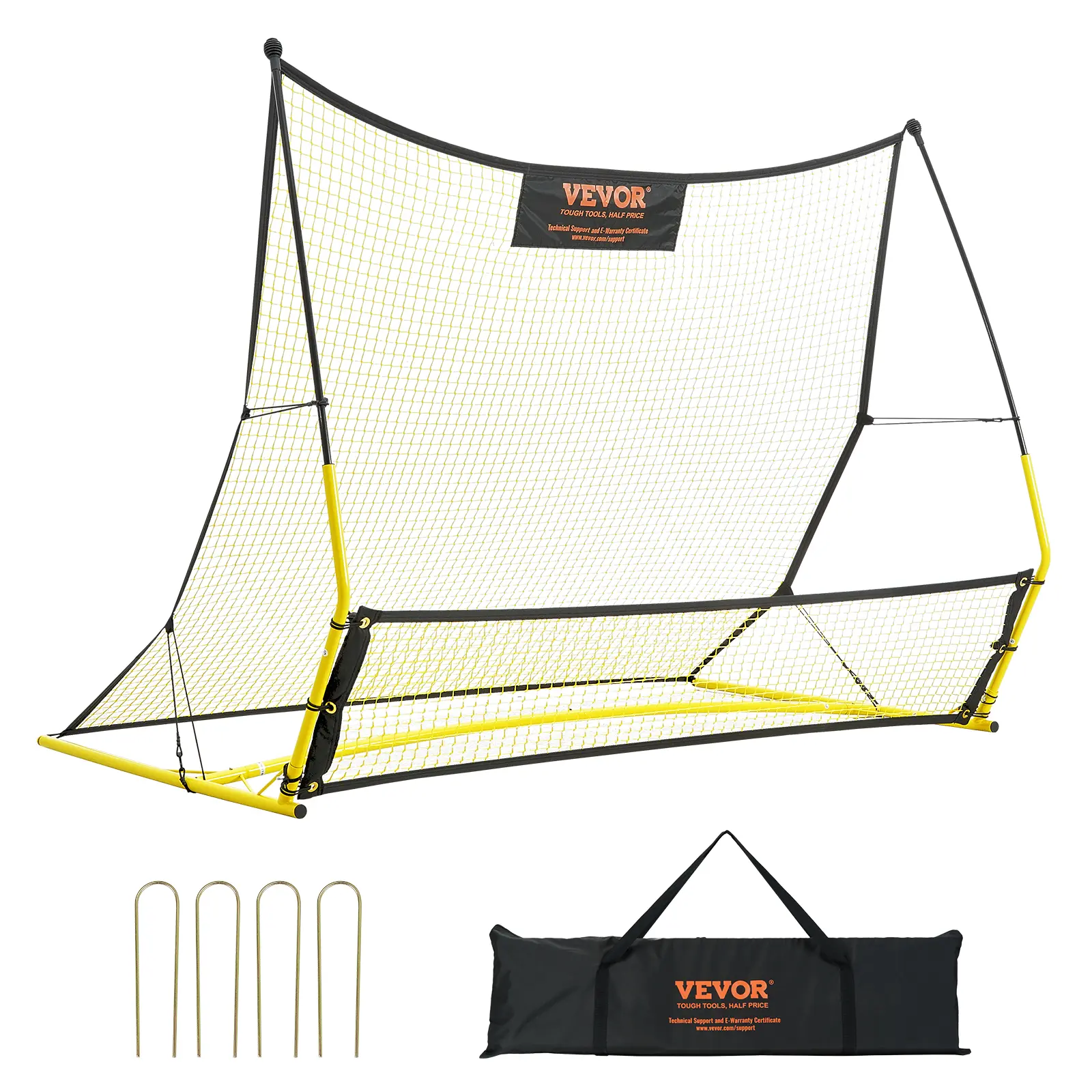 【summerfinds】VEVOR Soccer Trainer, 2-IN-1 Portable Soccer Rebounder Net, 71"x40" Iron Soccer Practice Equipment, Sports Football Rebounder Wall with Portable Bag, Perfect for Team Solo Training, Passing, Volley