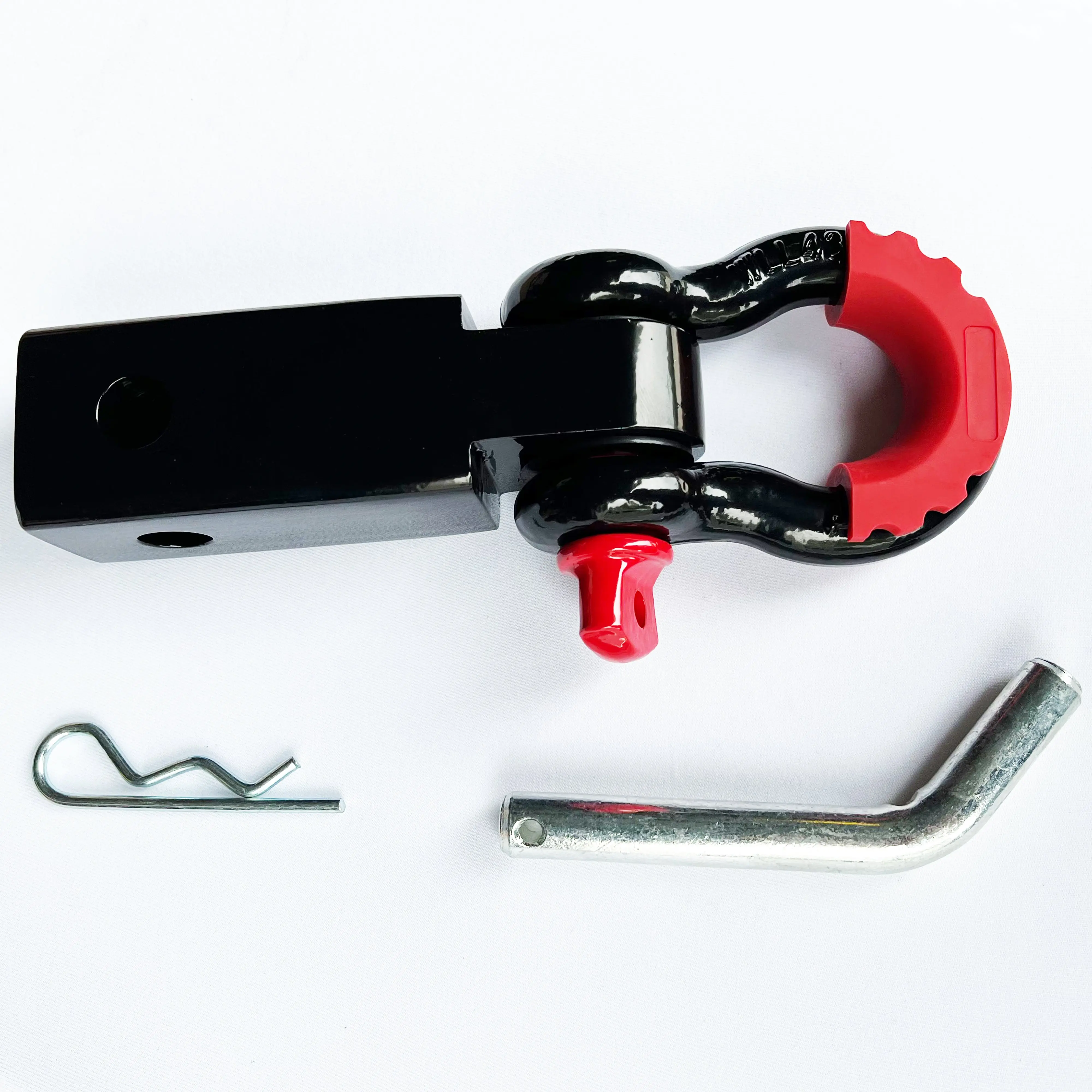 Bull Strap 2" Hitch Receiver w/ 3/4" 5T D-Ring Shackle, Isolators, Washers, & Pin