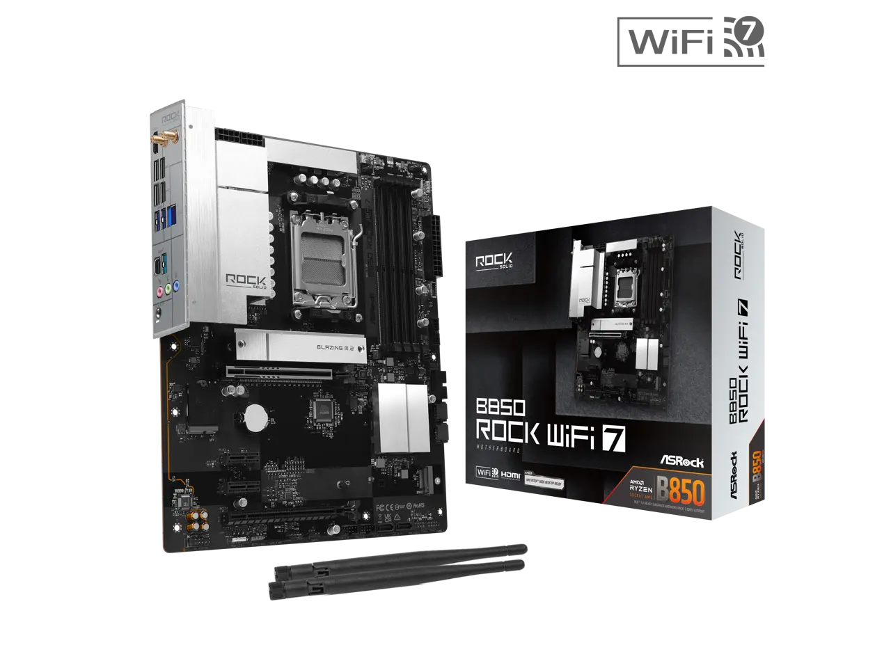 Asrock AMD B850 Rock WiFi 7 AM5 ATX Motherboards