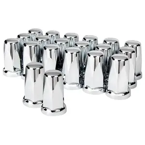 Chrome Plastic 33mm Push On Lug Nut Covers w/ Flange 3-1/4'' Tall for Semi Truck 20PCS Chrome Plastic 33mm Push On Lug Nut Covers w/ Flange 3-1/4'' Tall for Semi Truck 20PCS