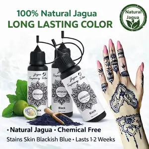 Natural Jagua Tattoo Gel, Cosmetic, Deep, Lasts 1-2 Weeks, Pure Plant Formula, Safe and Easy to Use, Party and Holiday Essential