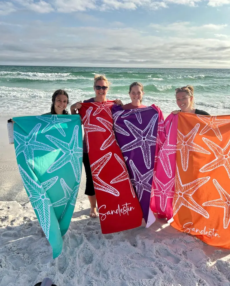 Beach Towels, Starfish Custom Beach Towel, Personalized Starfish Beach Towel, Summer Essentials Beach Towel, Bachelorette Party Favors
