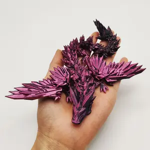 3D Printed Dragon Statue with Moveable Joints, Articulated Fidget Figurines, Articulating Figurines, Decorative Fidget Figurine, Desktop Statue, Perfect Home Office Decor, Stress Relief Toy, Ideal Thanksgiving Halloween Christmas Gift