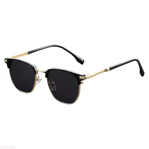 Vintage Square Metal Frame Dark Classic Sunglasses - Men's Accessories, Unisex Casual Fashion Eyewear for Daily Driving, Summer Outdoor Use, Father's Day Gift, Classic Men's Sunglasses