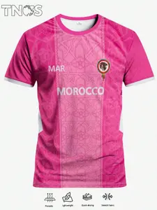Morocco Men's Soccer Jersey, Football Jersey & Outdoor Sports Fitness Running Soccer T-Shirt, Suitable For Soccer Training, Match, Soccer Enthusiasts, Men's Gift