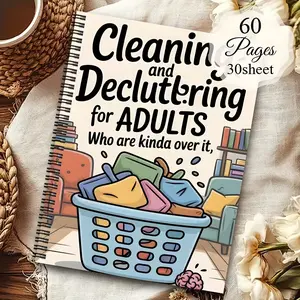 1 Aesthetic ADHD Cleaning Plan Spiral Notebook, Household Cleaning Schedule and Checklist, Day/Week/Month/Year Housekeeping Notebook, Housewife Professional House Management Journal, Family Organization System,