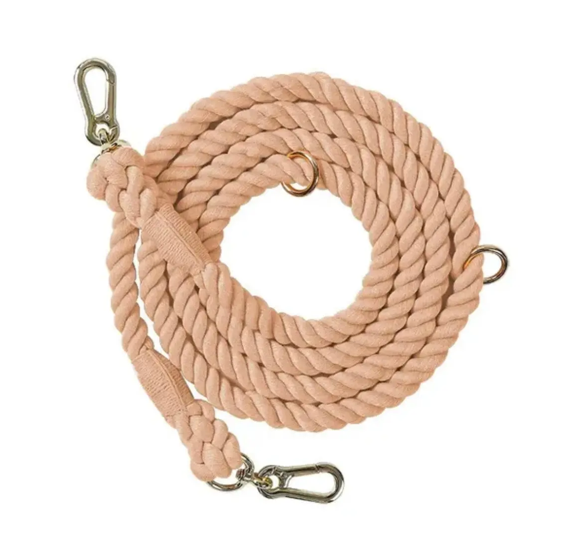 Dog Leash Braided Rope 7ft-  Rosegold