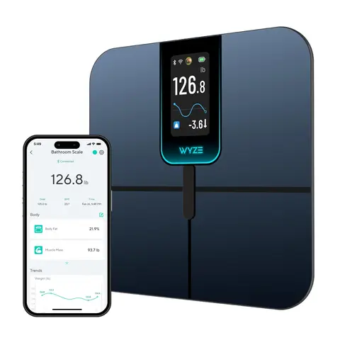 Wyze Scale Ultra — Wi-Fi Smart Weighing Scale, Huge 4.3" Screen —  Step-On Body Composition Measurements (Track Weight, BMI, Fat/Fit Goals)