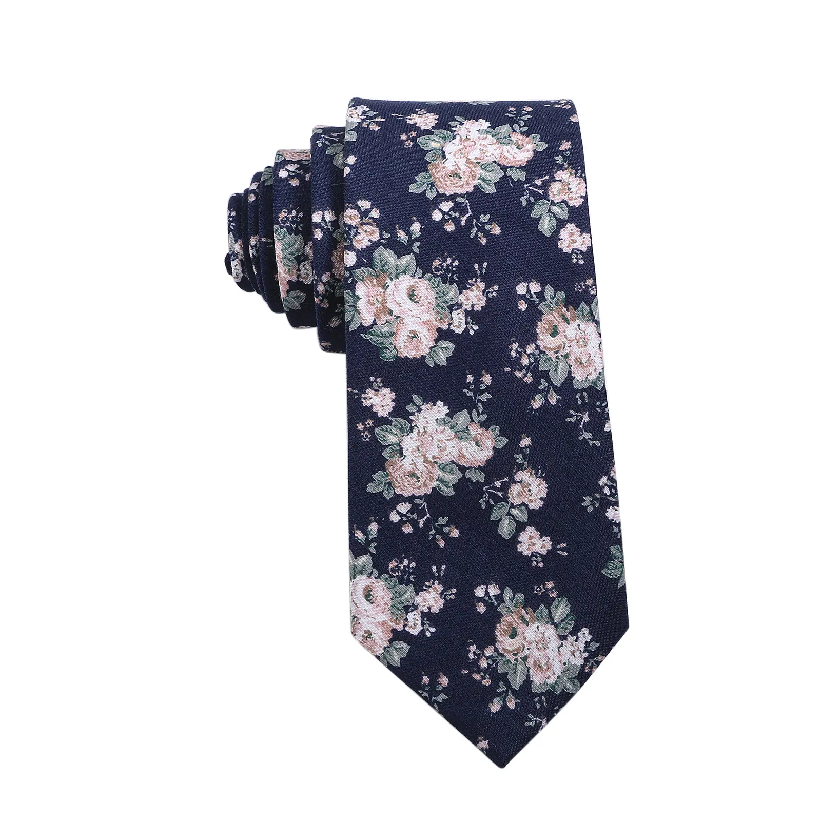 OIDEA Men's 100% Cotton Floral Necktie - Soft, Wrinkle-Resistant Corporate Necktie with Vibrant Patterns, Including Orange-Red Option, for Wedding, Banquet Events, Corporate Neckties