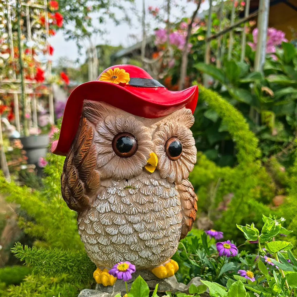 Cute Owl Bird Figure Statue, Versatile Home Decor for Farmhouse Outdoor Garden Courtyard Spaces, Bird Figure Statues, Versatile Decor, Animal