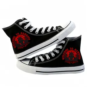 Stranger Things themed printed canvas shoes, outdoor sports flat shoes, training shoes, breathable, non-slip, suitable for all seasons, perfect as a gift for teenagers, holidays, and birthdays, unisex.