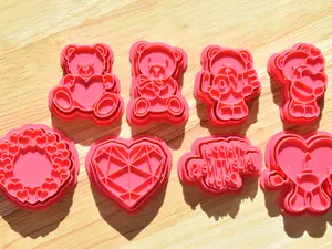 Valentine's Day Combo Cutter & Stamp PRV Ultimate Cookie & Fondant Cutter with Heart Cutouts for Easy Press Results Food-Safe Materials Ergonomic Handle for All Skill Levels