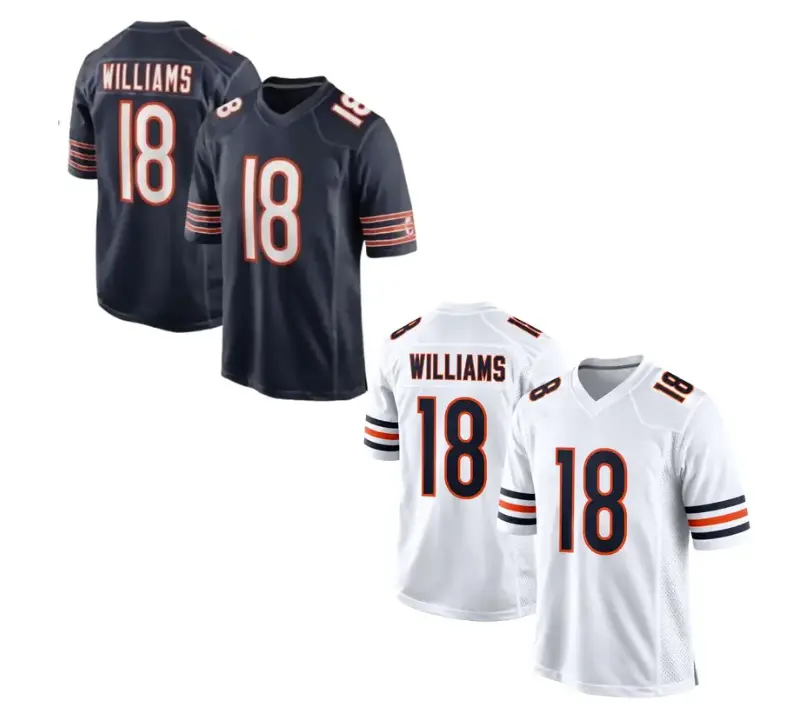 Caleb Williams Jersey #18, Unisex Football Jersey for Men & Women, Unisex Game Jersey, Navy Orange White Sports Shirt, Game Day Fan Apparel & Gift