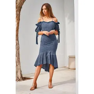 Parker Dress - Steel Blue