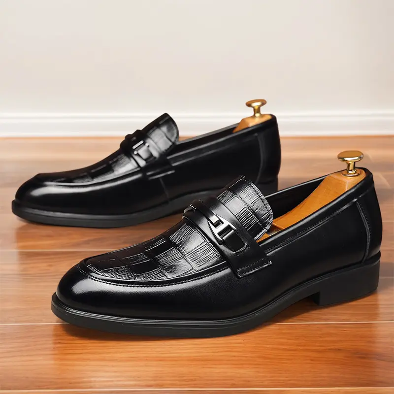 Men's large size round toe oxford shoes dress shoes durable non-slip formal shoes for wedding business party banquet office, middle-aged men's shoes 86391