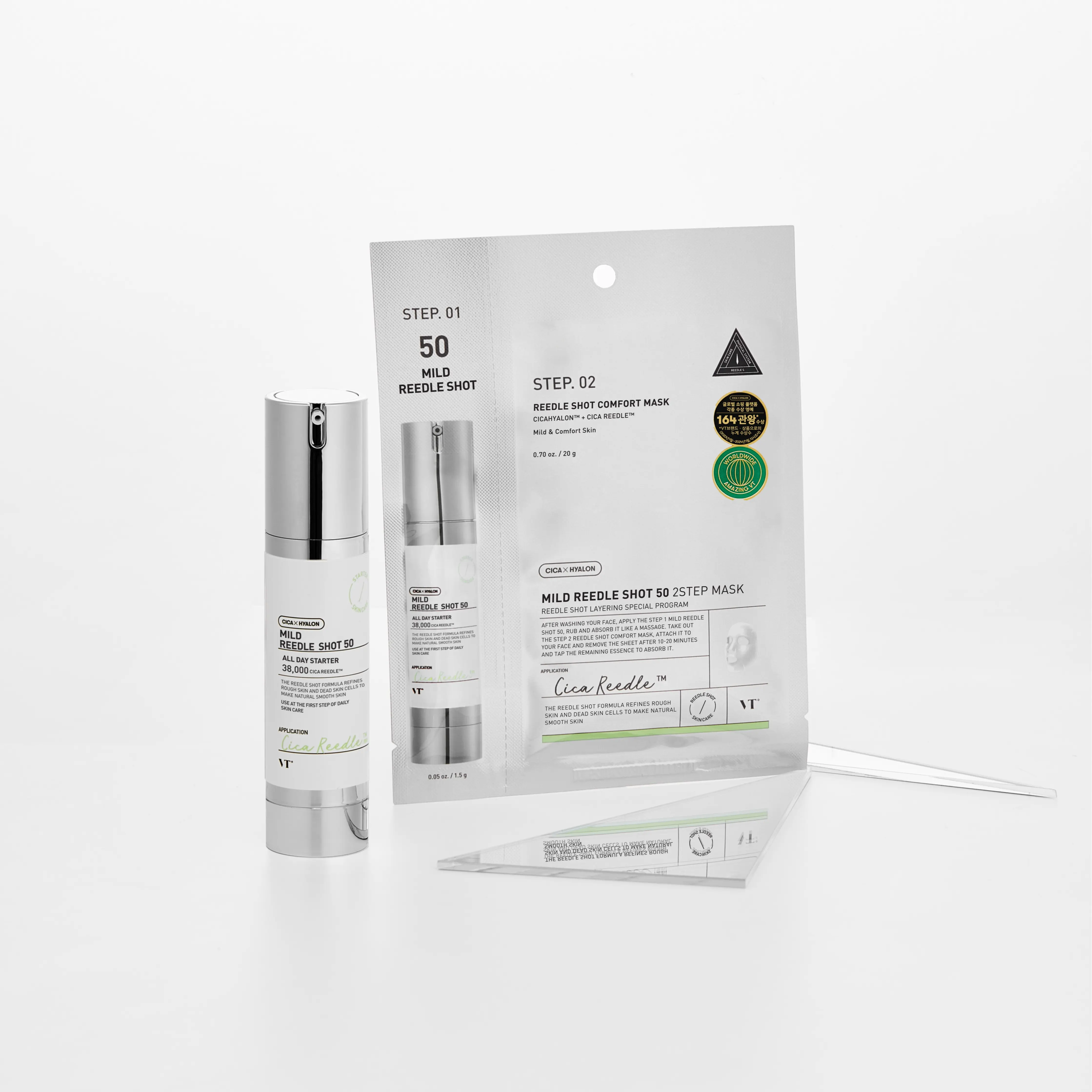 [Official VT Cosmetics Partner] VT MILD REEDLE SHOT 50 2-STEP MASK(1ea) - Improve skin texture, balance skin condition,