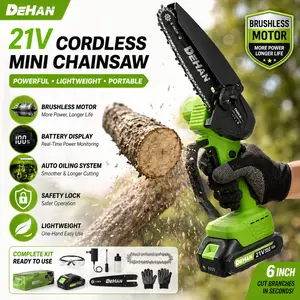 【Deal】6/8/12 Brushless Mini ChainSaw-Portable Electric Cordless Saw for Wood Cutting, Batteries (2000mAh) ,Pruning, Gardening, Camping - Suitable for Seniors, Women tiktokshopspringglowup