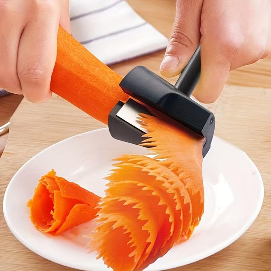 Multi-Functional Vegetable Peeler & Sharpener, Food Grade Safe Kitchen Tool, Carrot Curler for Creative Garnishing, Easy Manual Use