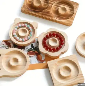 Wooden Jewelry Display Tray: Elegant Organizer for Rings, Earrings, Bracelets, and Accessories Boxes Lightweight