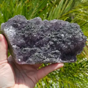 Large Amethyst with Pyrite Dusting and Fluorite Base