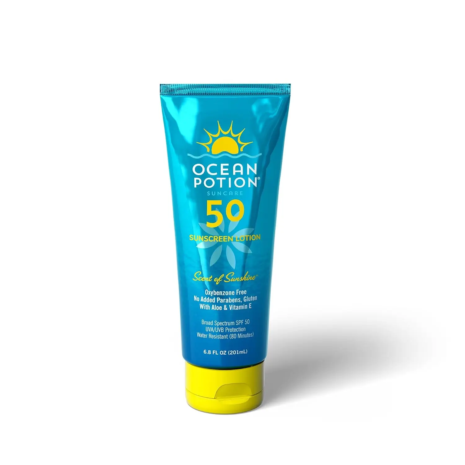Ocean Potion SPF 50 Sunscreen Body Lotion, Broad Spectrum UVA/UVB Sun Protection with Aloe and Vitamin E, Water-Resistant Non-Greasy Sunscreen, 6.8 oz