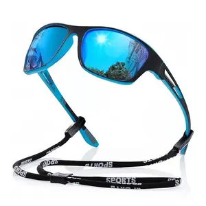 Outdoor Sports Polarized Sunglasses, UV Protection Goggles with Glasses Rope, Portable Sunglasses For Driving Hiking, Sports Eyewear, Summer Sports Sunglasses