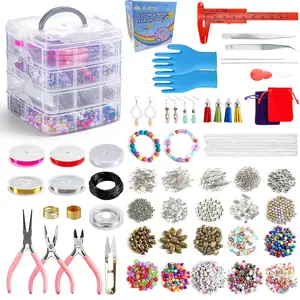 1960 Pieces DIY Jewelry Making Kit, Beads, Accessories, Thread, Ideal for Bracelets, Necklaces, Earrings, Craft Supplies