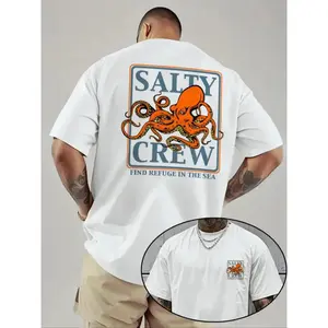 🌊 Octopus Print Graphic T-Shirt – Men's Regular Fit Tropical Tee, Streetwear Casual Summer Shirt, Viral TikTok Made Me Buy It, Beach Outfit, Ocean Aesthetic, Cotton Short Sleeve for Men