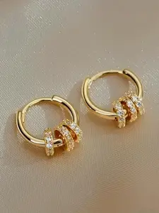 2025 new designer earrings, small and cute round earrings, super shiny cubic zirconia, fashionable and luxurious women's jewelry, Exquisite ladies' Christmas gift, Fashionable hoop earrings